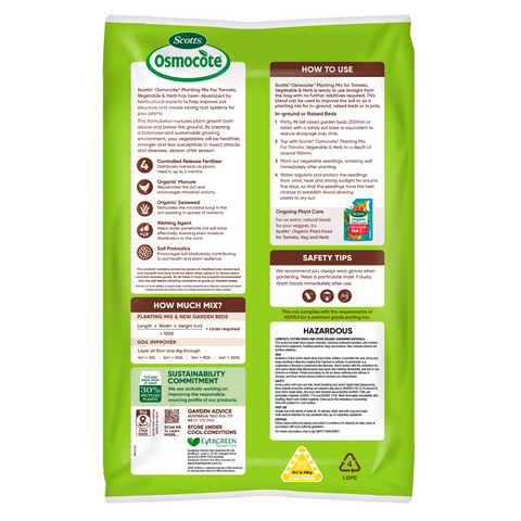 Scotts Osmocote Plus 50L Tomato, Vegetable & Herb Premium Planting Mix