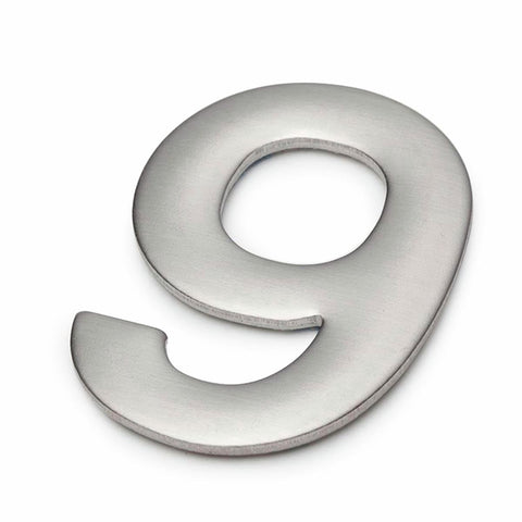 Sandleford 50mm Mode Stainless Steel Self Adhesive House Number 9 - SuperSaverAU - view 1