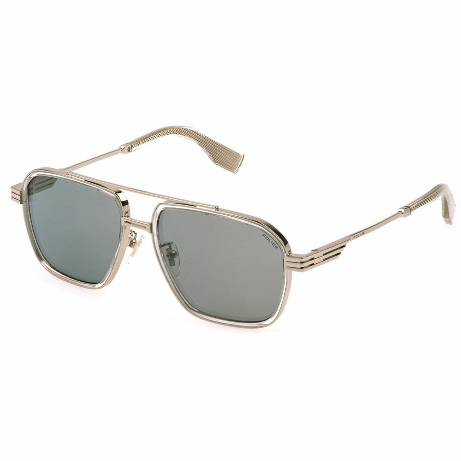 Police Mens 58mm Sunglasses Mirrored Lens Metal Navigator Frame SPLQ91E 588FFG