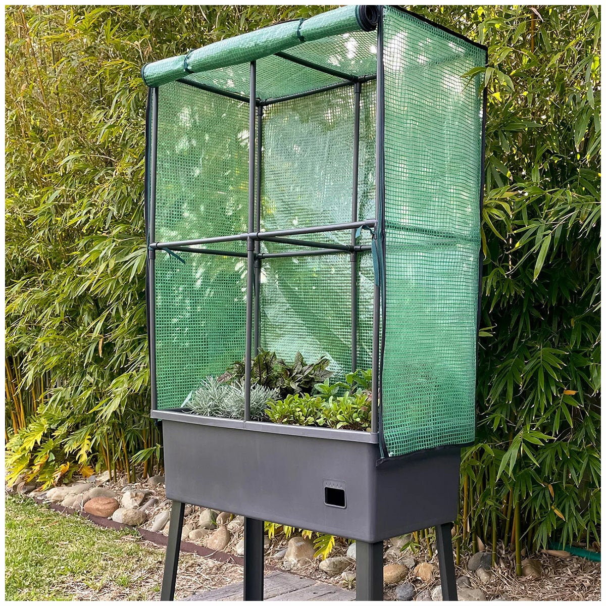 Greenlife Raised Garden Bed Planter Box Mobile Castors 700mm Self Watering