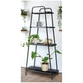 Takasho Black Steel Plant Stand 4 Tier Powder Coated Indoor and Outdoor