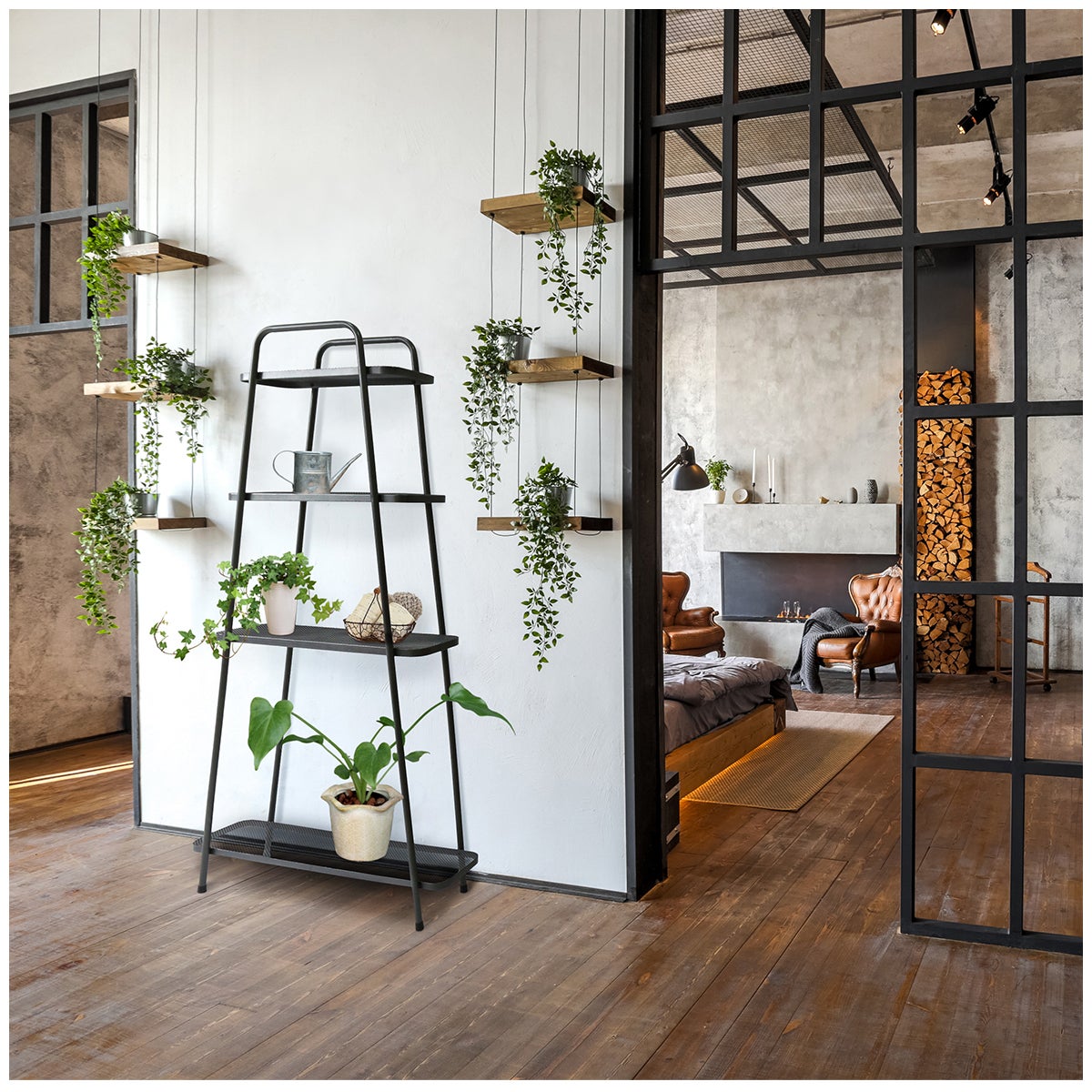Takasho Black Steel Plant Stand 4 Tier Powder Coated Indoor and Outdoor — image 2