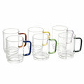King Crystal 410mL Borosilicate Coffee Mugs 6 Pack Stackable Lead-Free
