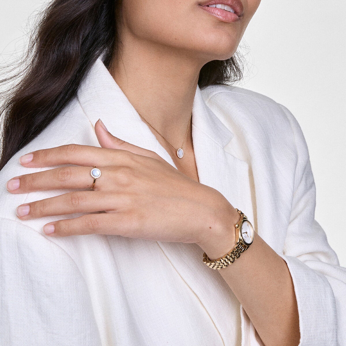 Daniel Wellington White Dial Wristwatch Gold Beans Link Ophelia Mini DW00100803 — image 5
