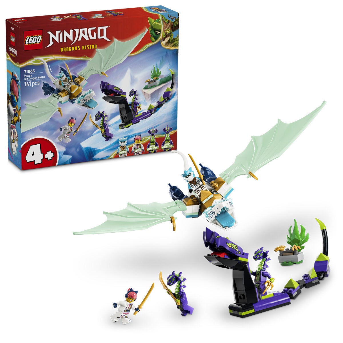 LEGO Zane Ice Dragon Battle NINJAGO Posable Dragon Toy 141 Pieces 71865
