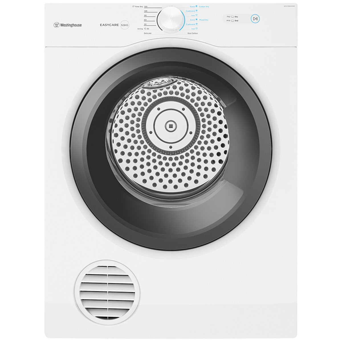 Westinghouse WDV556N3WB 5.5kg Clothes Dryer, Reverse Tumble with Wall Mount Kit