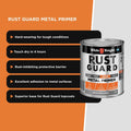 White Knight Rust Guard Metal Primer 500ml - Medium Grey Solvent Based Rust-Inhibiting Primer