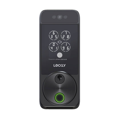Lockly Black Matte Visage Zeno Smart Deadbolt - Facial Recognition - Fingerprint Access - Waterproof