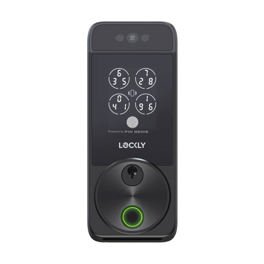 Lockly Black Matte Visage Zeno Smart Deadbolt - Facial Recognition - Fingerprint Access - Waterproof