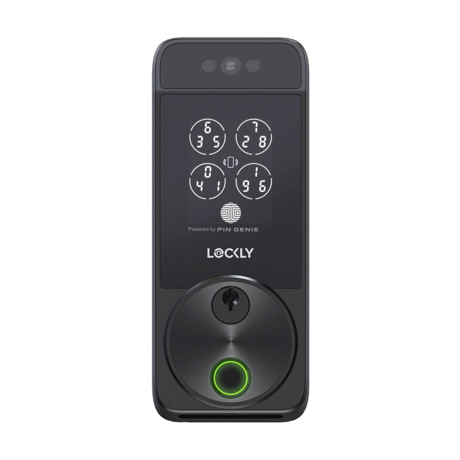 Lockly Black Matte Visage Zeno Smart Deadbolt - Facial Recognition - Fingerprint Access - Waterproof - SuperSaverAU - view 1