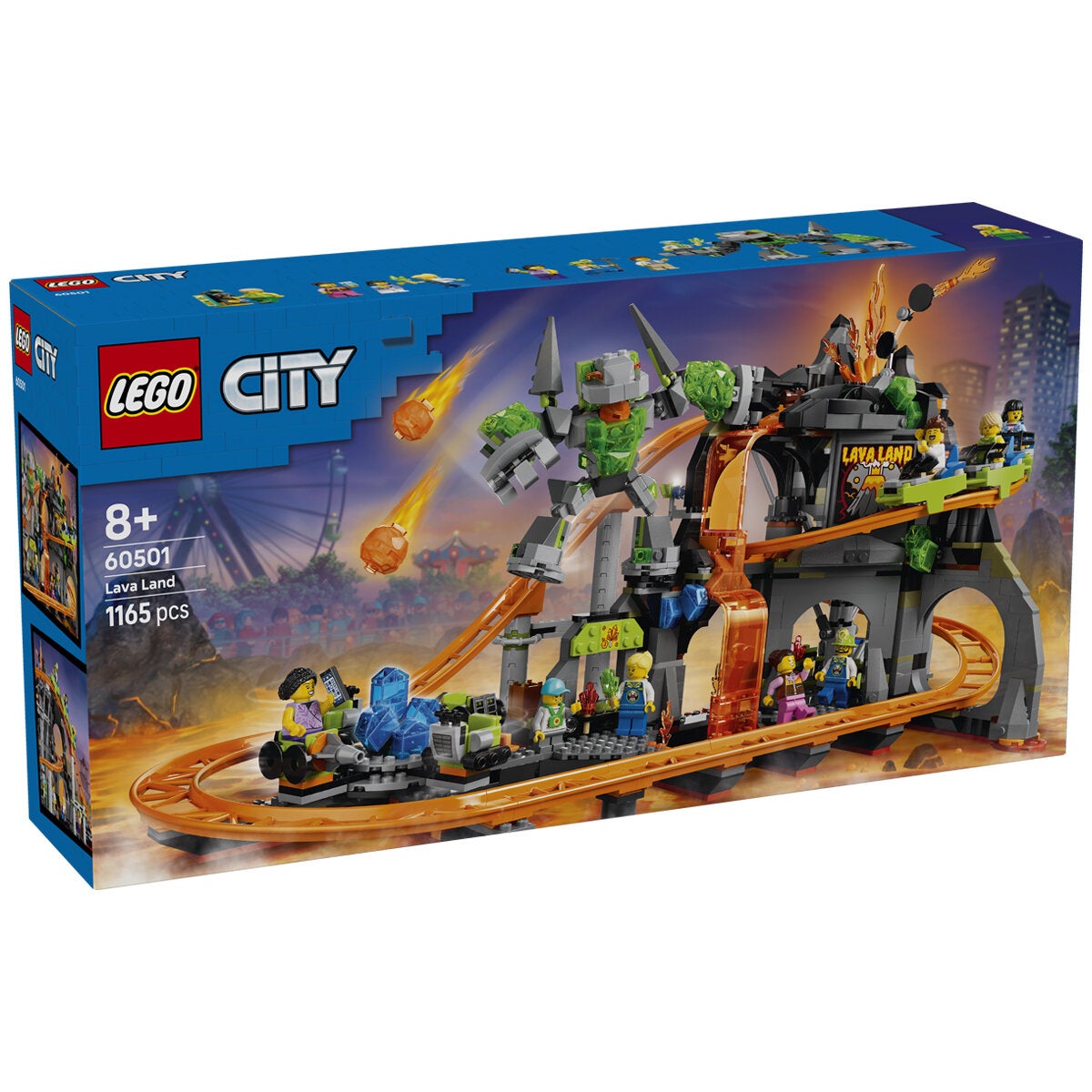 LEGO Lava Land Roller Coaster Park City Construction Toy 1165 Pieces 60501 — image 2