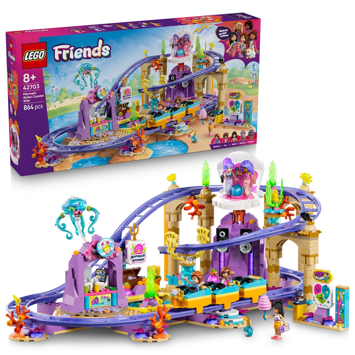 LEGO Mermaid Roller Coaster Ride Friends Construction Toy 864 Pieces 42703