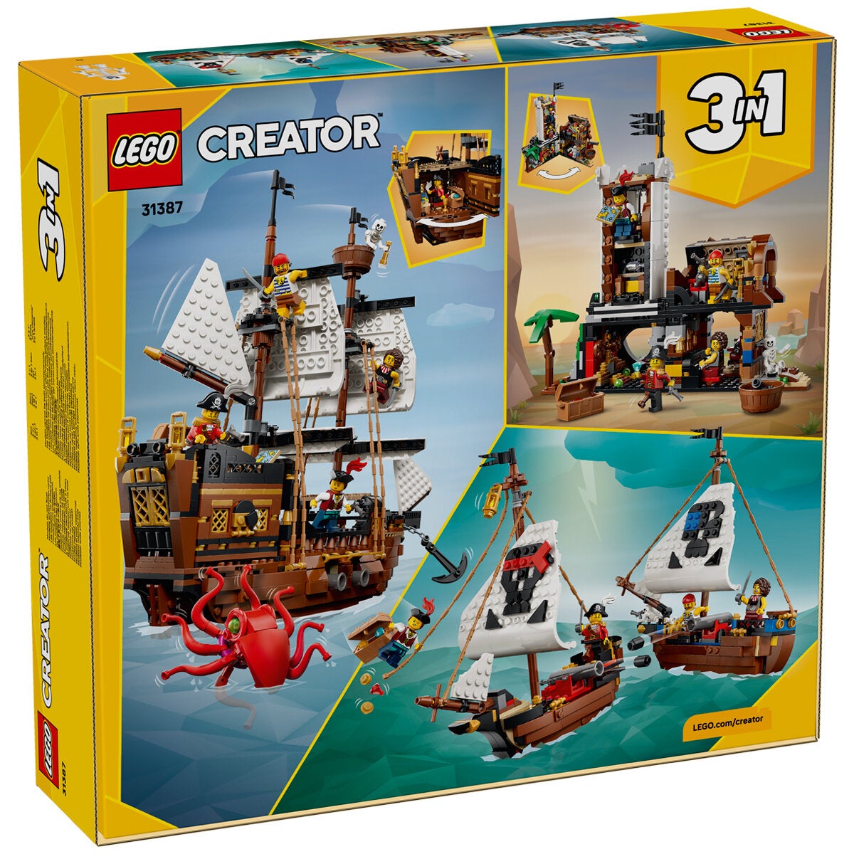 LEGO Iconic Pirate Ship Creator 3 in 1 Construction Toy 1074 Pieces 31387 — image 3