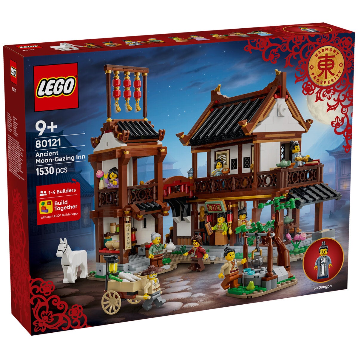 LEGO Ancient Moon Gazing Inn Chinese Festivals Model Kit 1530 Pieces 80121 — image 2