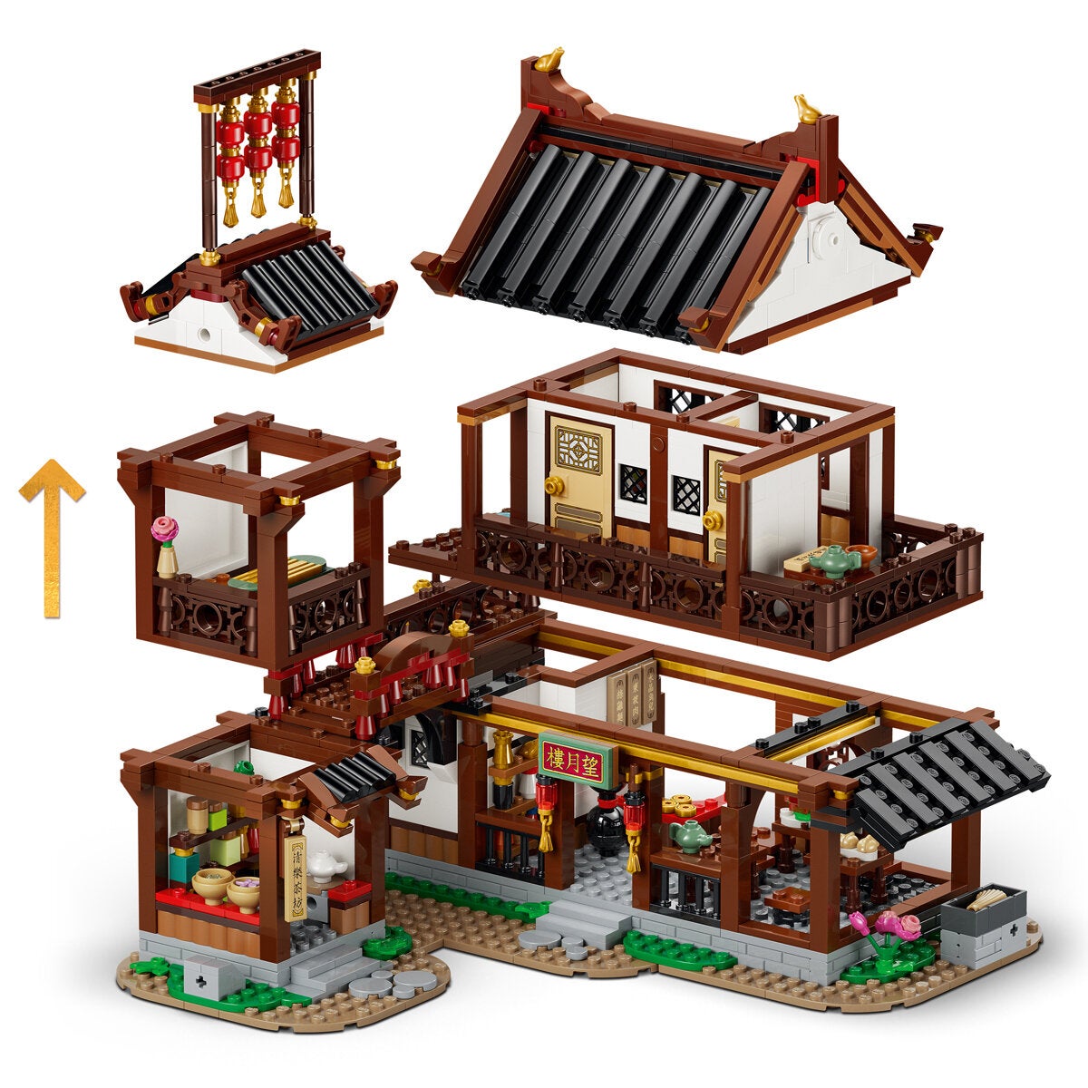LEGO Ancient Moon Gazing Inn Chinese Festivals Model Kit 1530 Pieces 80121 — image 3
