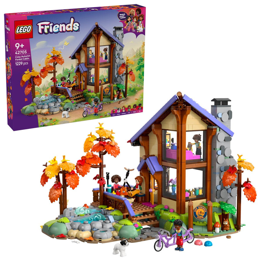 LEGO Cosy Fall Forest Cabin Friends Dollhouse Kit 1229 Pieces 42705