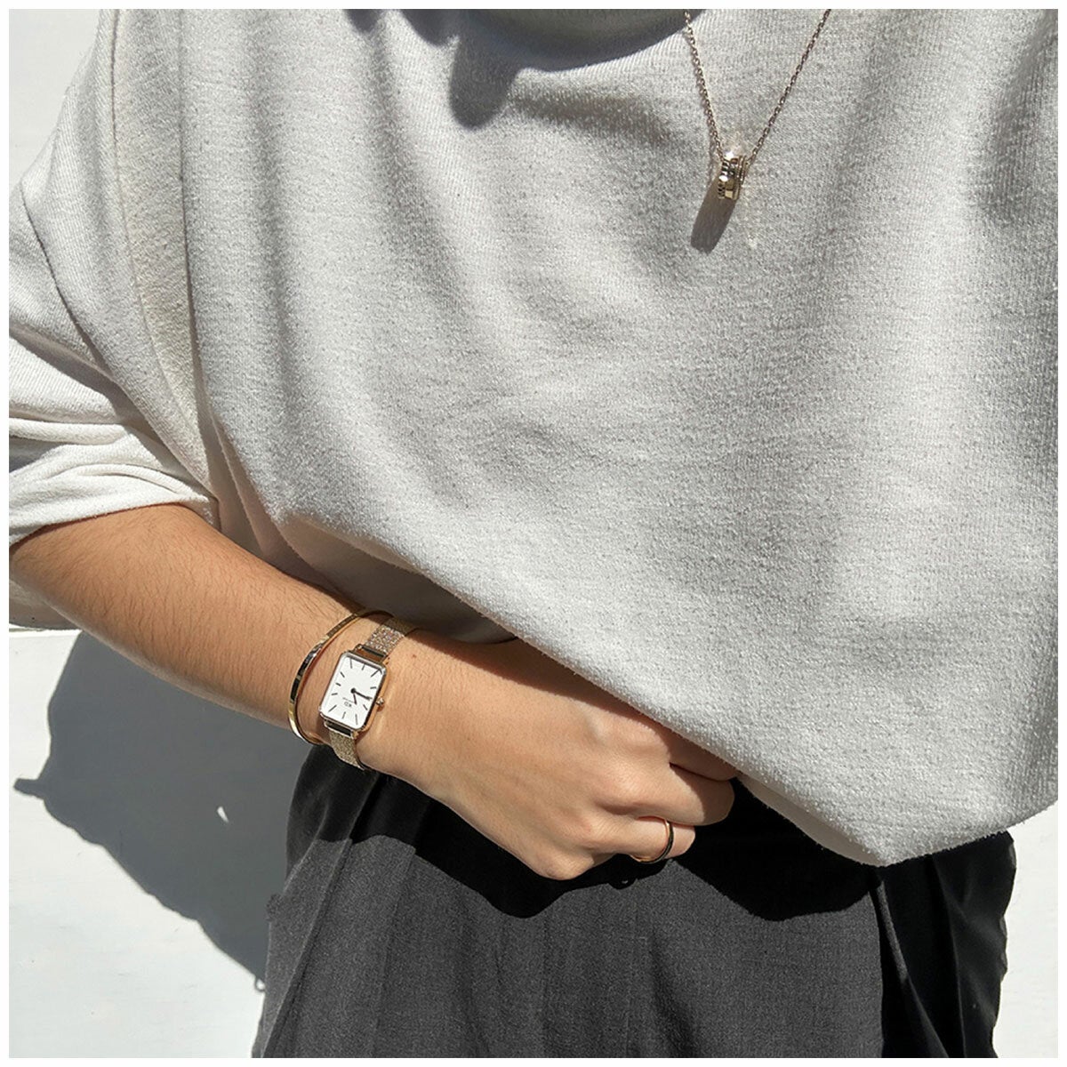 Daniel Wellington Gold Mesh Wristwatch Square Dial Quadro Women's DW00100556 — image 6