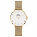 Daniel Wellington White Dial Quartz Wristwatch Petite Evergold Women's DW00100348