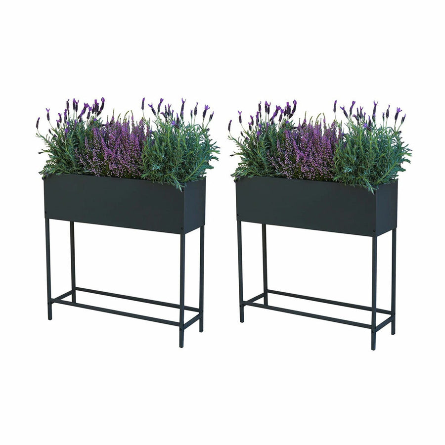 Greenlife Galvanised Steel Raised Garden Bed 800 x 240 x 800mm 2 Pack Powder Coated