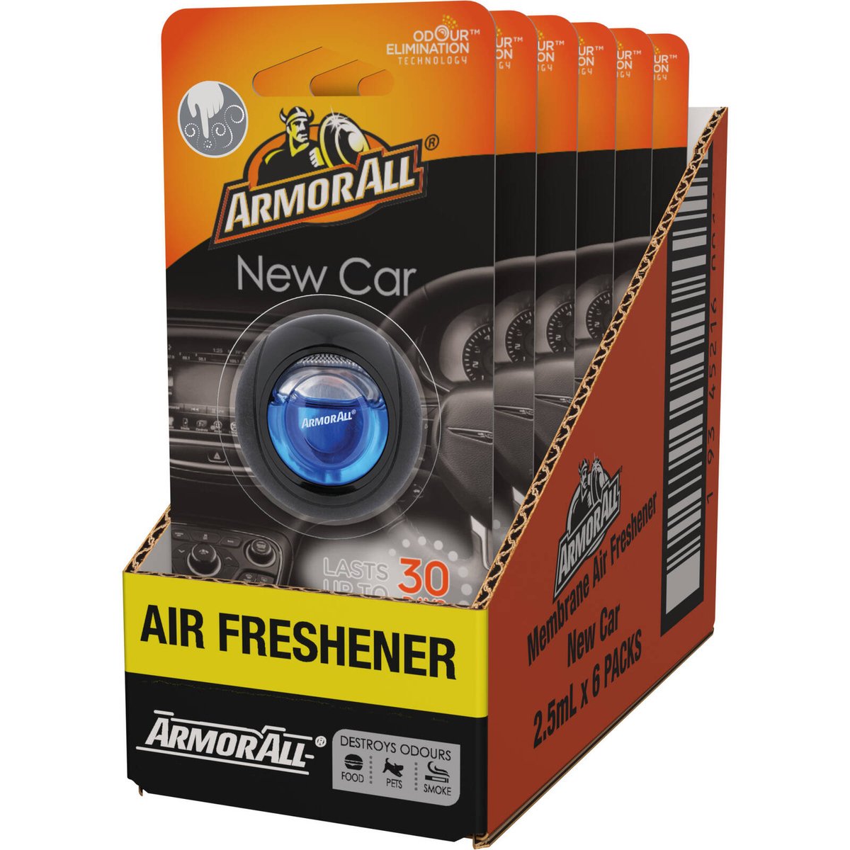 ArmorAll Membrane Clip Car Air Freshener New Car - 1 Pack - 76.2mm x 191mm - Odour Elimination - SuperSaverAU - view 3