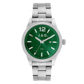 JAG Apollo Silver Stainless Steel Wristwatch Mens Quartz Green Dial J2902A