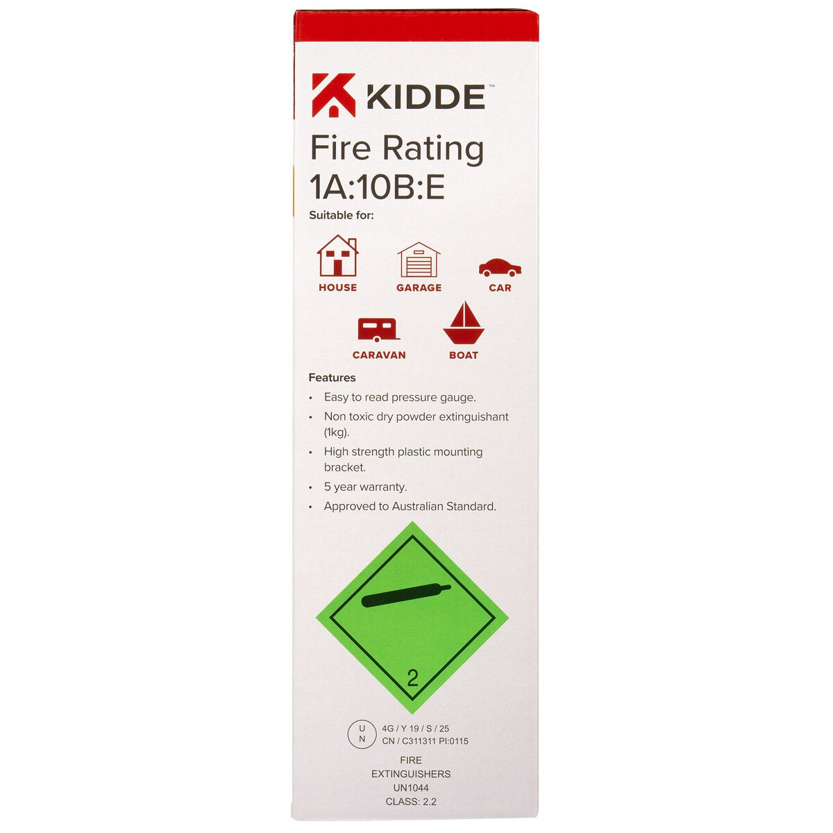 Kidde ABE Dry Powder Fire Extinguishers 1kg 2 Pack With Vehicle Bracket — image 4