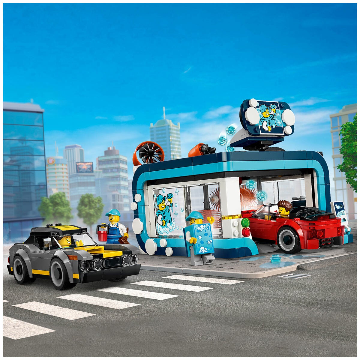 LEGO Drive Through Car Wash City Playset With 2 Toy Cars Ages 6 Plus 60497 — image 5