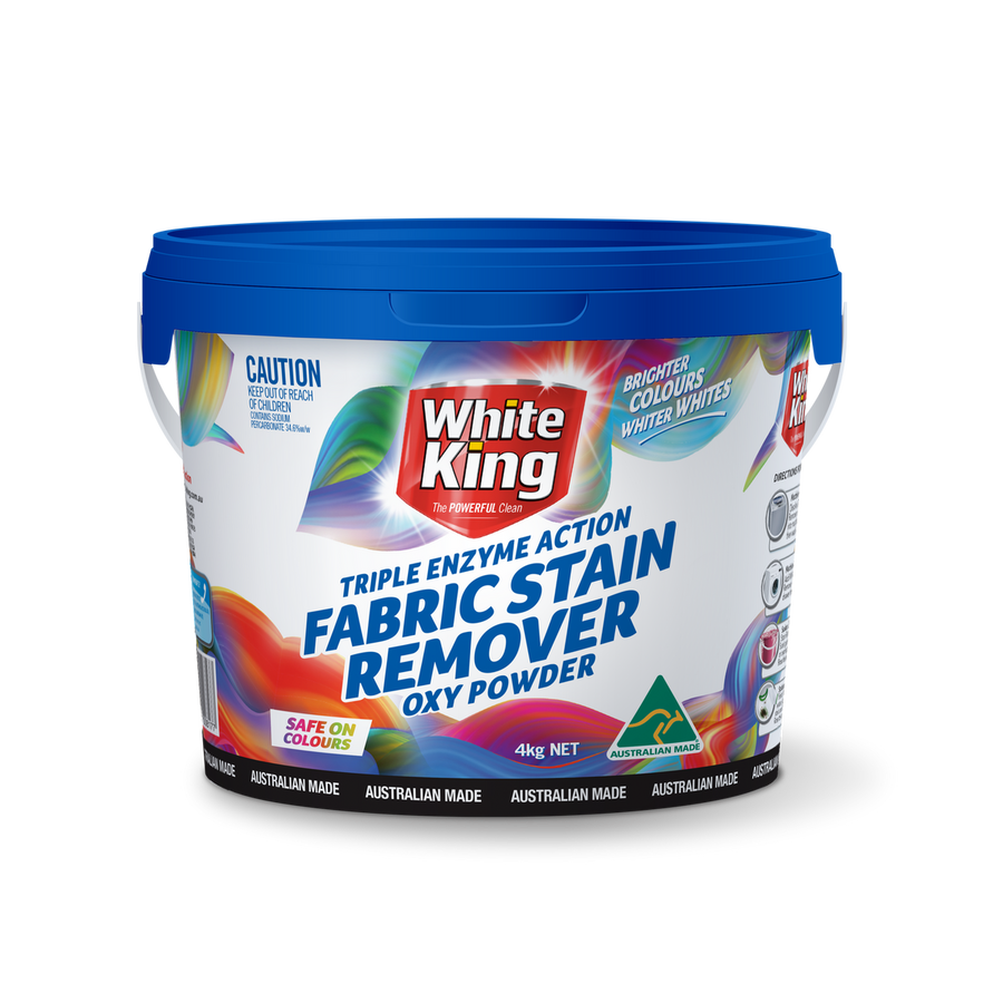 White King Fabric Stain Remover Oxy Powder - 4kg - 224mm x 197mm - White - Biodegradable - SuperSaverAU - view 1