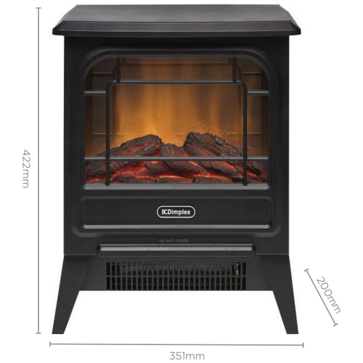 Dimplex 1.2kW Microstove electric fire heater - black cast effect finish, Optiflame LED - MCFSTV12-AU
