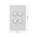DETA S-Line Gloss White Quad Vertical Wall Switch 240V 10A 6364VB