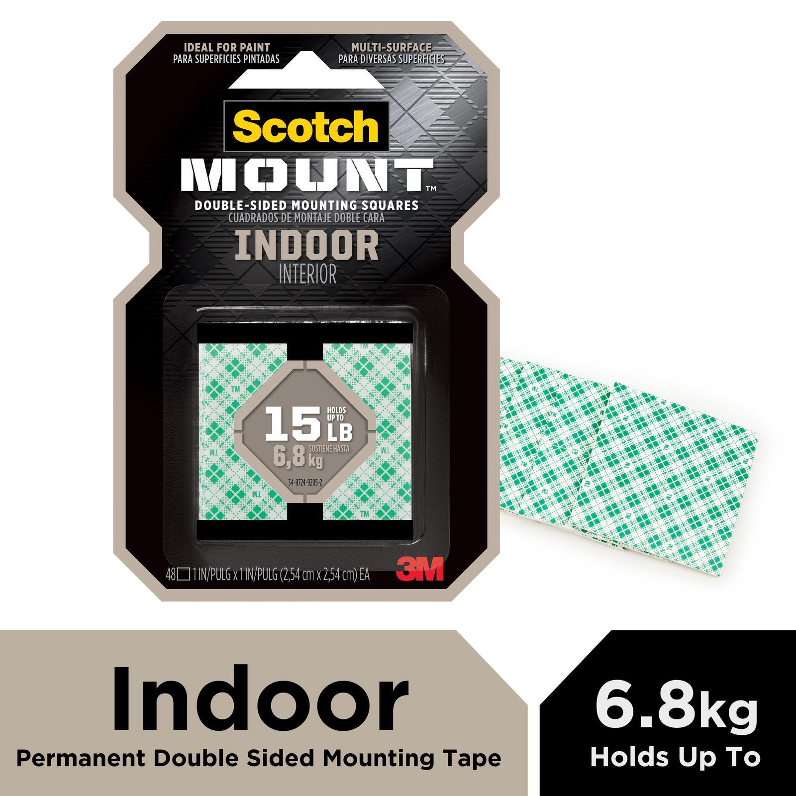 Scotch 2.54 x 2.54cm Indoor Double-Sided Mounting Squares - 48 Pack