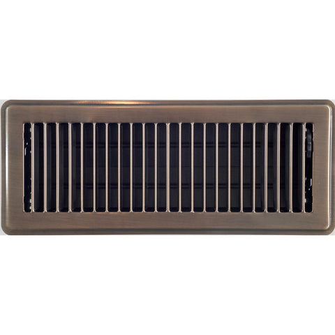 Accord Louvered Floor Register - 10 x 30cm - Electroplated Steel - Antique Brass - SuperSaverAU - view 1