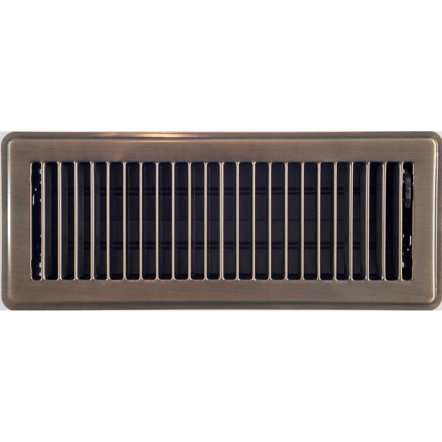 Accord Louvered Floor Register - 10 x 30cm - Electroplated Steel - Antique Brass - SuperSaverAU - view 1