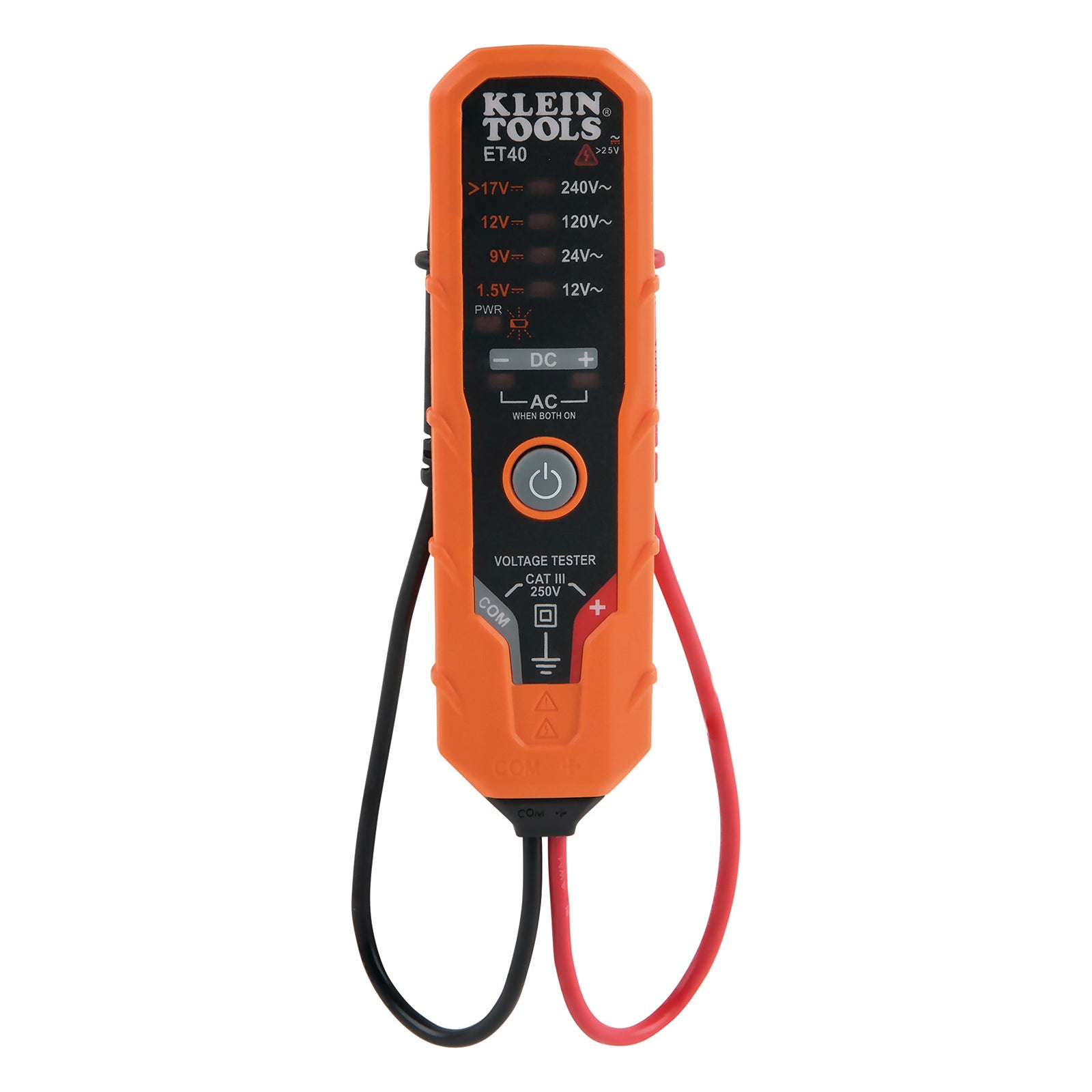 Klein Tools AC/DC Voltage Tester 1.5V to 240V LED Display ET40