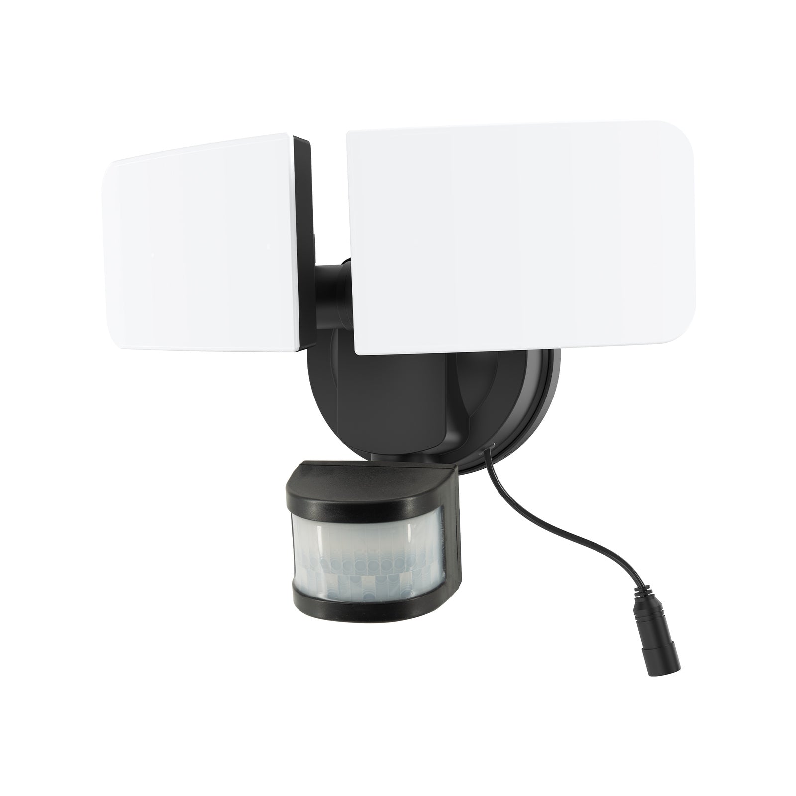 Arlec Black Solar Hybrid Ketupa Twin Head Security Sensor Floodlight, Adjustable Heads Dusk to Dawn MAL812H