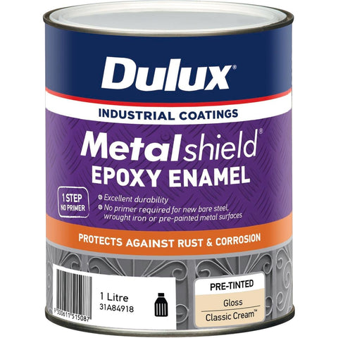 Dulux Metalshield Epoxy Enamel - 1L - Paint - Gloss Finish Classic Cream - SuperSaverAU - view 1