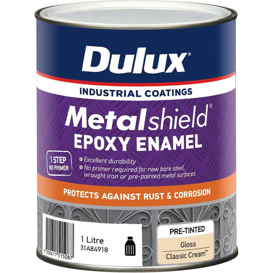 Dulux Metalshield Epoxy Enamel - 1L - Paint - Gloss Finish Classic Cream - SuperSaverAU - view 1