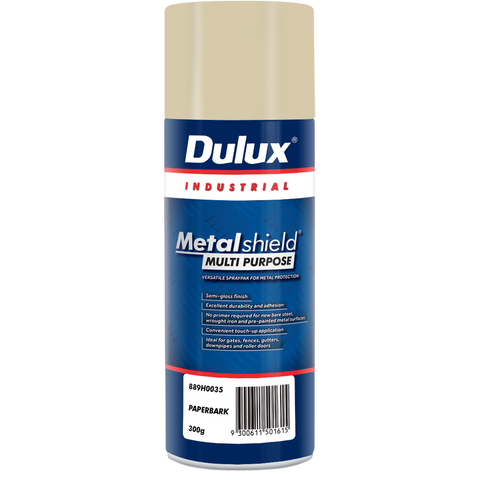 Dulux Metalshield Spray Paint 300g Paperbark Semi-Gloss Durable Finish - SuperSaverAU - view 1