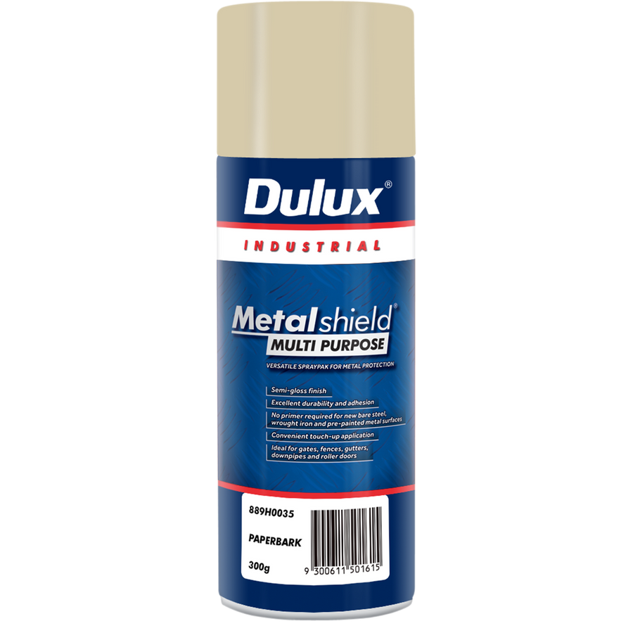 Dulux Metalshield Spray Paint 300g Paperbark Semi-Gloss Durable Finish - SuperSaverAU - view 1