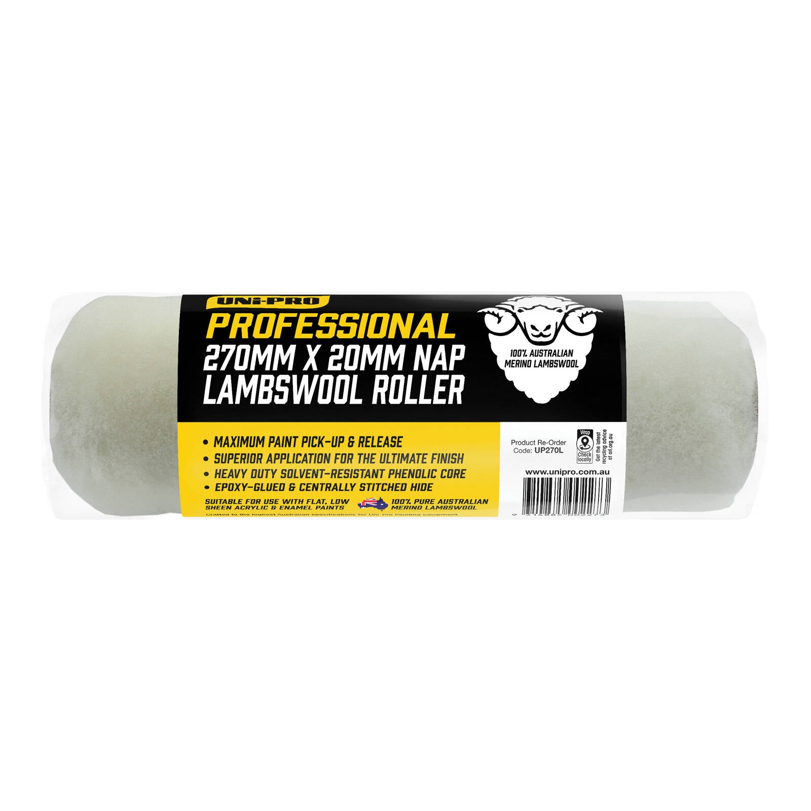 UNi-PRO Professional 270mm Sheepskin Paint Roller Cover 20mm Nap