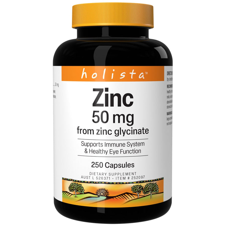 Holista Immune Support Zinc Supplement 250 Tablets Glycinate 50mg