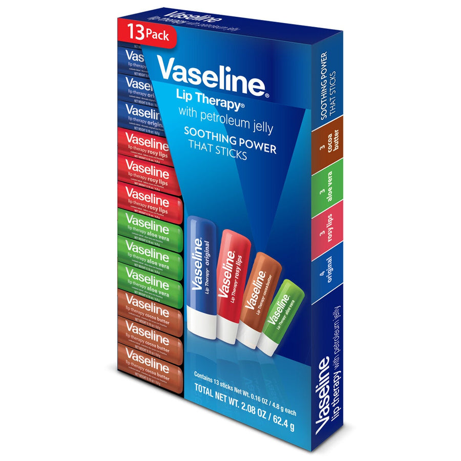 Vaseline 13 Pack Lip Balm Moisturising Sticks Lip Therapy