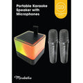 Mirabella Portable Karaoke Speaker with Microphones - 2 Wireless Mics - 110mm x 140mm x 96mm - Rechargeable Battery - Bluetooth - SuperSaverAU - view 5