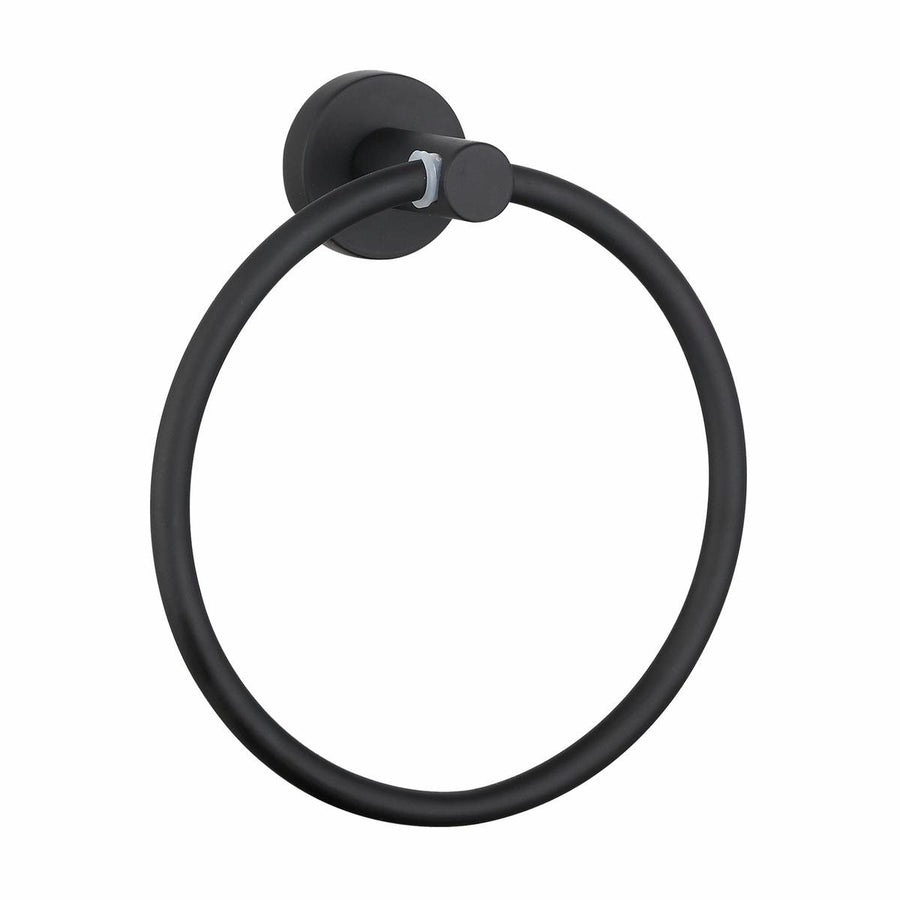 Mondella Matte Black Resonance Towel Ring - 155mm x 175mm x 60mm - Metal - SuperSaverAU - view 1