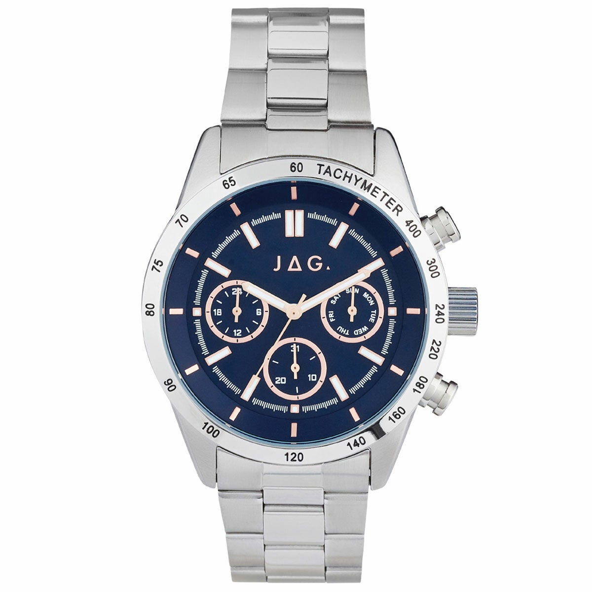 JAG Alain Blue Dial Stainless Steel Wristwatch Mens Quartz Chronograph J2329A