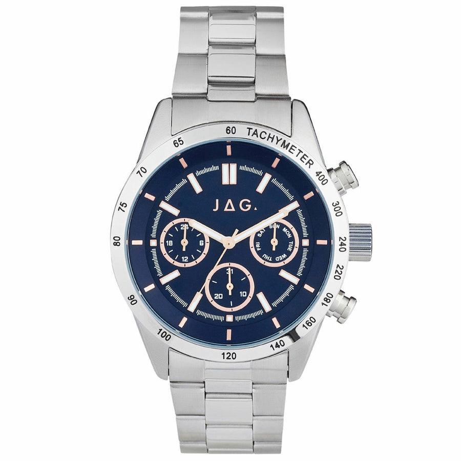 JAG Alain Blue Dial Stainless Steel Wristwatch Mens Quartz Chronograph J2329A