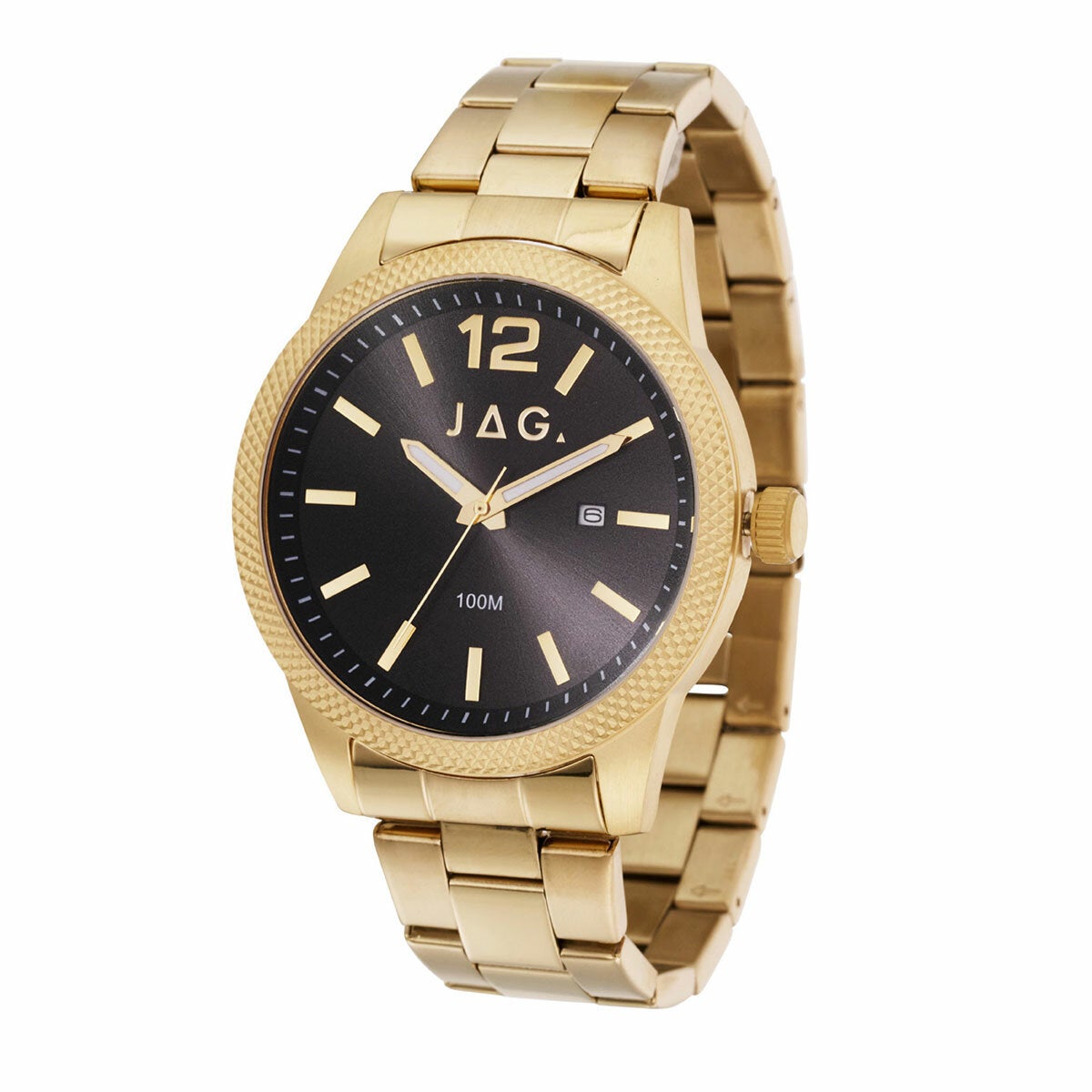 JAG Apollo Gold Stainless Steel Wristwatch Mens Quartz Black Dial J2904A — image 2