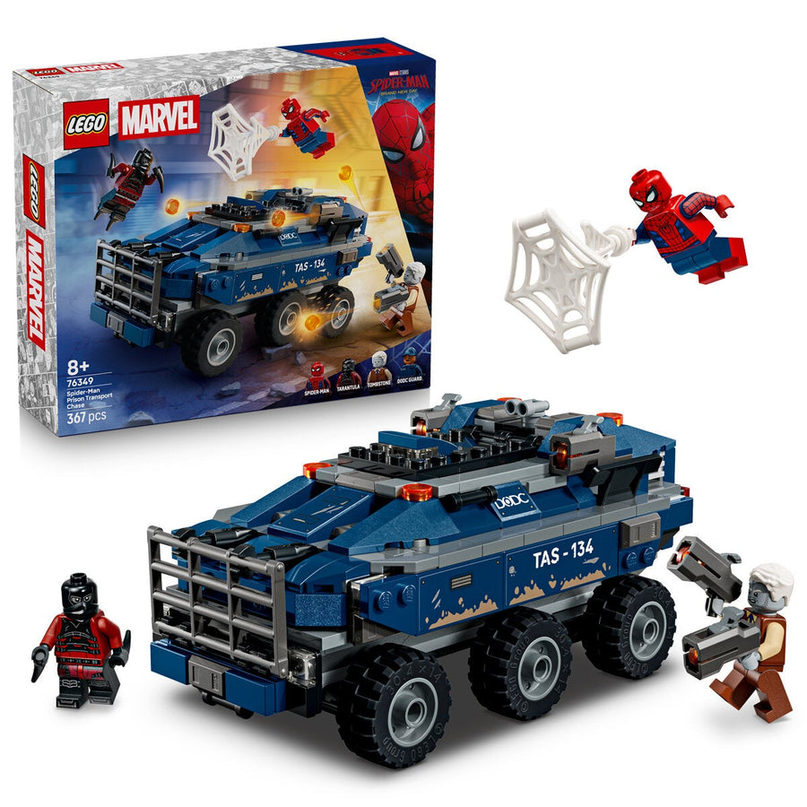 LEGO Spider-Man Prison Transport Chase Marvel Playset 367 Pieces Ages 8 Plus 76349