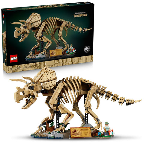 LEGO Triceratops Dinosaur Fossils Model Kit Jurassic World 1154 Pieces 77985