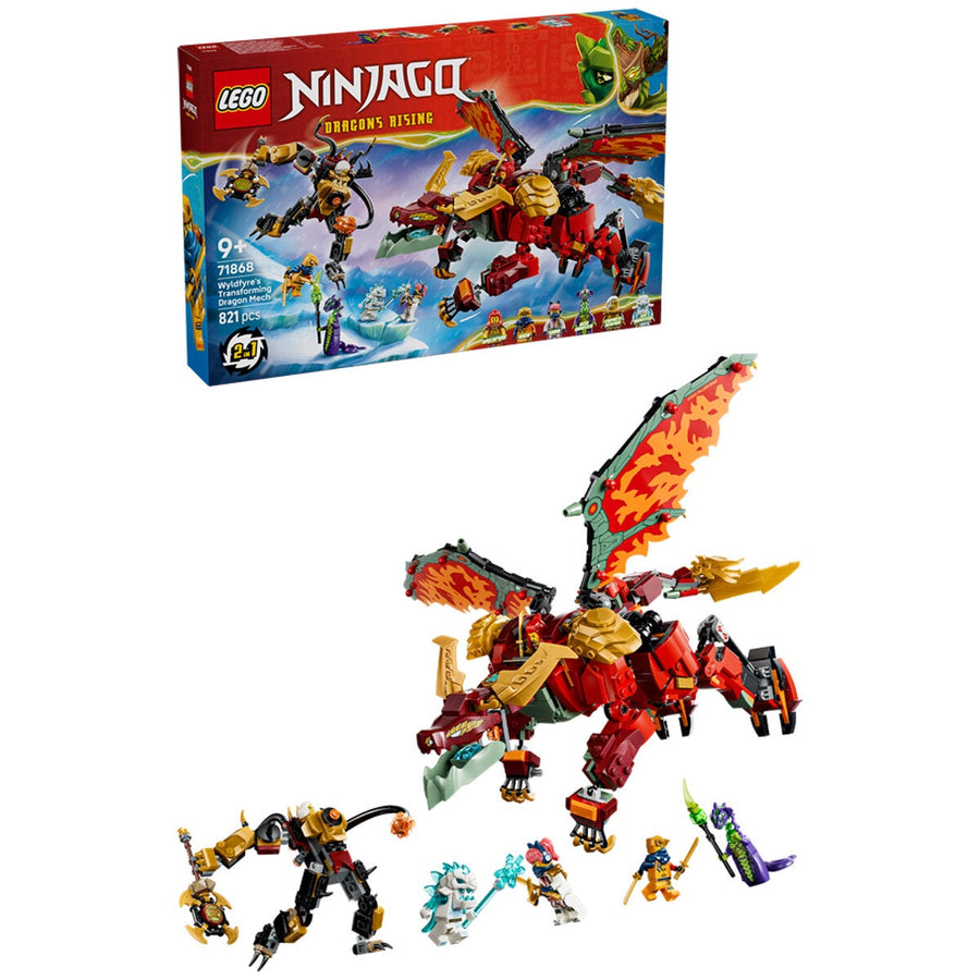 LEGO Wyldfyre Dragon Mech NINJAGO 2 in 1 Action Figure 821 Pieces 71868